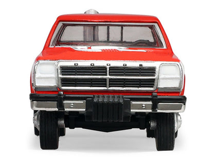 1993 Dodge Ram D350 Dually Red and White with Exhaust with Bumper Weights "Dually Drivers" Series 17 1/64 Diecast Model Car