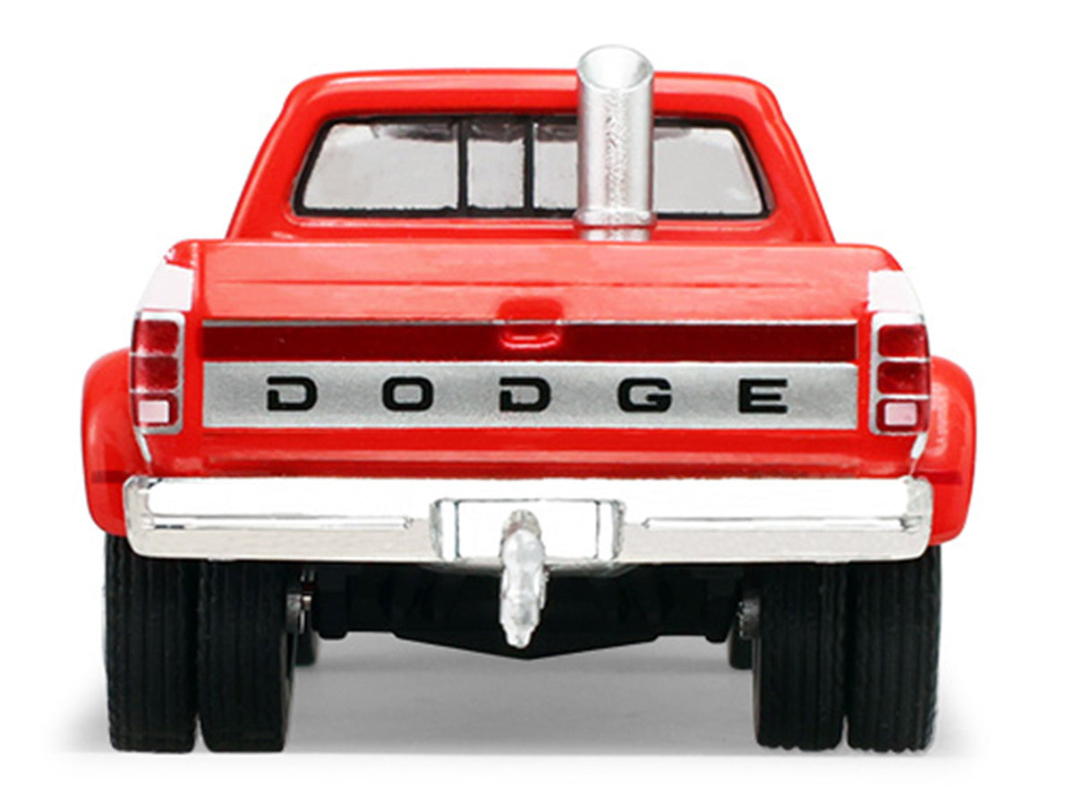 1993 Dodge Ram D350 Dually Red and White with Exhaust with Bumper Weights "Dually Drivers" Series 17 1/64 Diecast Model Car