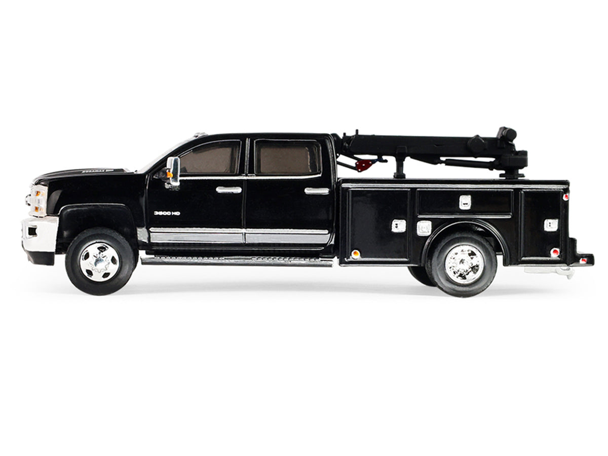 2016 Chevrolet Silverado 3500 Dually Crane Truck Black "Dually Drivers" Series 17 1/64 Diecast Model Car