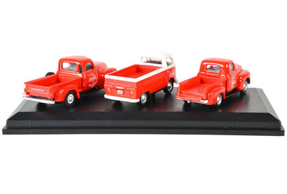 "Classic Pickups" Gift Set of 3 Pickup Trucks "Coca Cola" 1/72 Diecast Model Cars