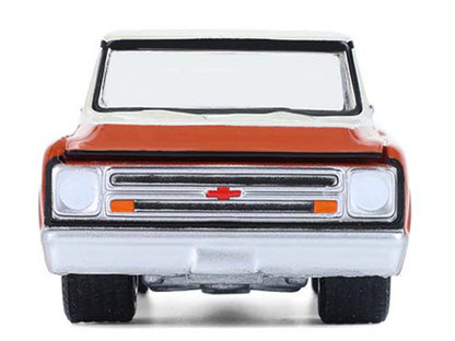 1968 Chevrolet C-10 Pickup Truck with Toolbox Orange and Beige "Down on the Farm" Series 11 1/64 Diecast Model