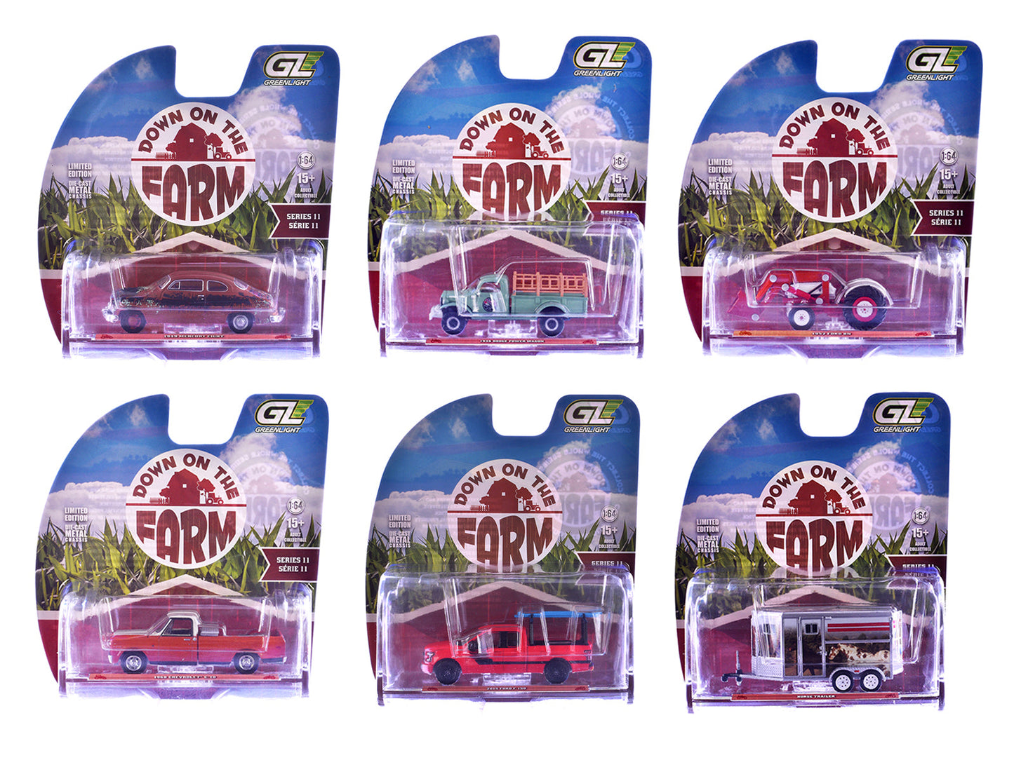 "Down on the Farm" Series 11 Set of 6 pieces 1/64 Diecast Models