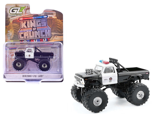 1978 Ford F-250 Monster Truck "LAPD (Los Angeles Police Department)" Black and White "Kings of Crunch - Hot Pursuit" Special Edition 1/64 Diecast Model Car