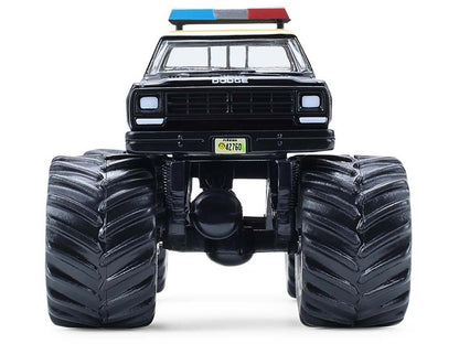 1983 Dodge Ram W350 Monster Truck "Florida Highway Patrol" Black with Cream Top and Stripes "Kings of Crunch - Hot Pursuit" Special Edition 1/64 Diecast Model Car