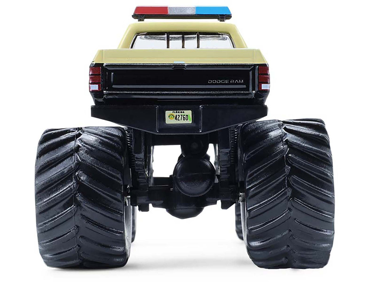1983 Dodge Ram W350 Monster Truck "Florida Highway Patrol" Black with Cream Top and Stripes "Kings of Crunch - Hot Pursuit" Special Edition 1/64 Diecast Model Car