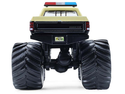 1983 Dodge Ram W350 Monster Truck "Florida Highway Patrol" Black with Cream Top and Stripes "Kings of Crunch - Hot Pursuit" Special Edition 1/64 Diecast Model Car