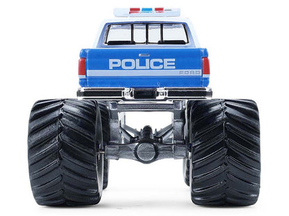 1990 Ford F-350 Monster Truck "NYPD (New York Police Department)" Blue with White Top "Kings of Crunch - Hot Pursuit" Special Edition 1/64 Diecast Model Car