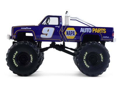 1984 Chevrolet C20 Monster Truck #9 "NAPA" Blue with Graphics "Kings of Crunch - Hendrick Motorsports Tribute" Special Edition 1/64 Diecast Model Car