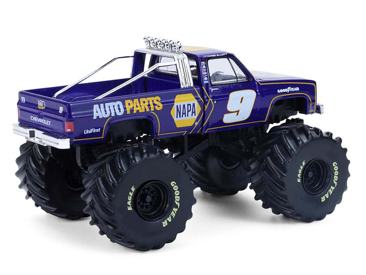 1984 Chevrolet C20 Monster Truck #9 "NAPA" Blue with Graphics "Kings of Crunch - Hendrick Motorsports Tribute" Special Edition 1/64 Diecast Model Car