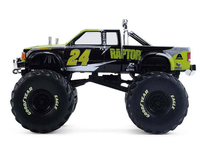 1986 Chevrolet S10 Monster Truck #24 "Raptor" Black and Green with Graphics "Kings of Crunch - Hendrick Motorsports Tribute" Special Edition 1/64 Diecast Model Car