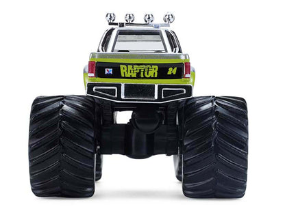 1986 Chevrolet S10 Monster Truck #24 "Raptor" Black and Green with Graphics "Kings of Crunch - Hendrick Motorsports Tribute" Special Edition 1/64 Diecast Model Car