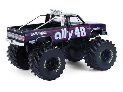 1984 Chevrolet Silverado Monster Truck #48 "Ally" Black and Purple with Graphics "Kings of Crunch - Hendrick Motorsports Tribute" Special Edition 1/64 Diecast Model Car