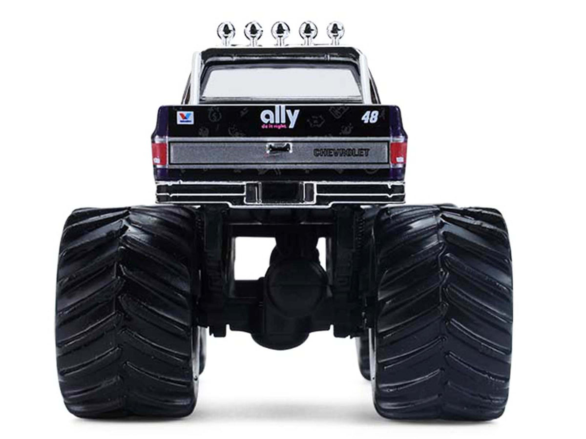 1984 Chevrolet Silverado Monster Truck #48 "Ally" Black and Purple with Graphics "Kings of Crunch - Hendrick Motorsports Tribute" Special Edition 1/64 Diecast Model Car