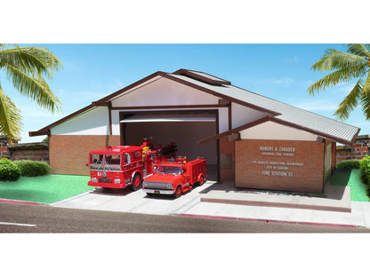 Los Angeles County Fire Department Fire Station 51 Diorama EZ Assembly Kit "Emergency!" Series 1/50 Model