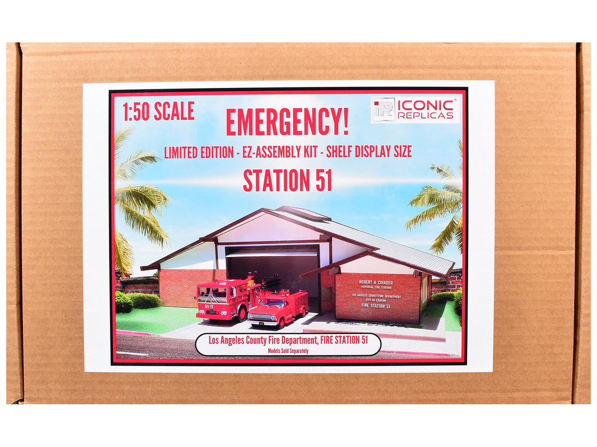 Los Angeles County Fire Department Fire Station 51 Diorama EZ Assembly Kit "Emergency!" Series 1/50 Model