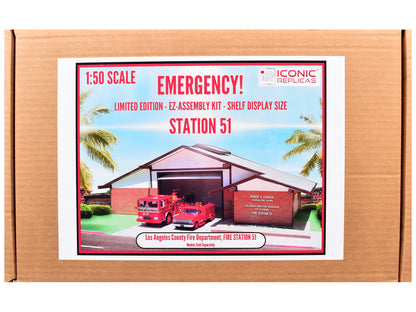 Los Angeles County Fire Department Fire Station 51 Diorama EZ Assembly Kit "Emergency!" Series 1/50 Model