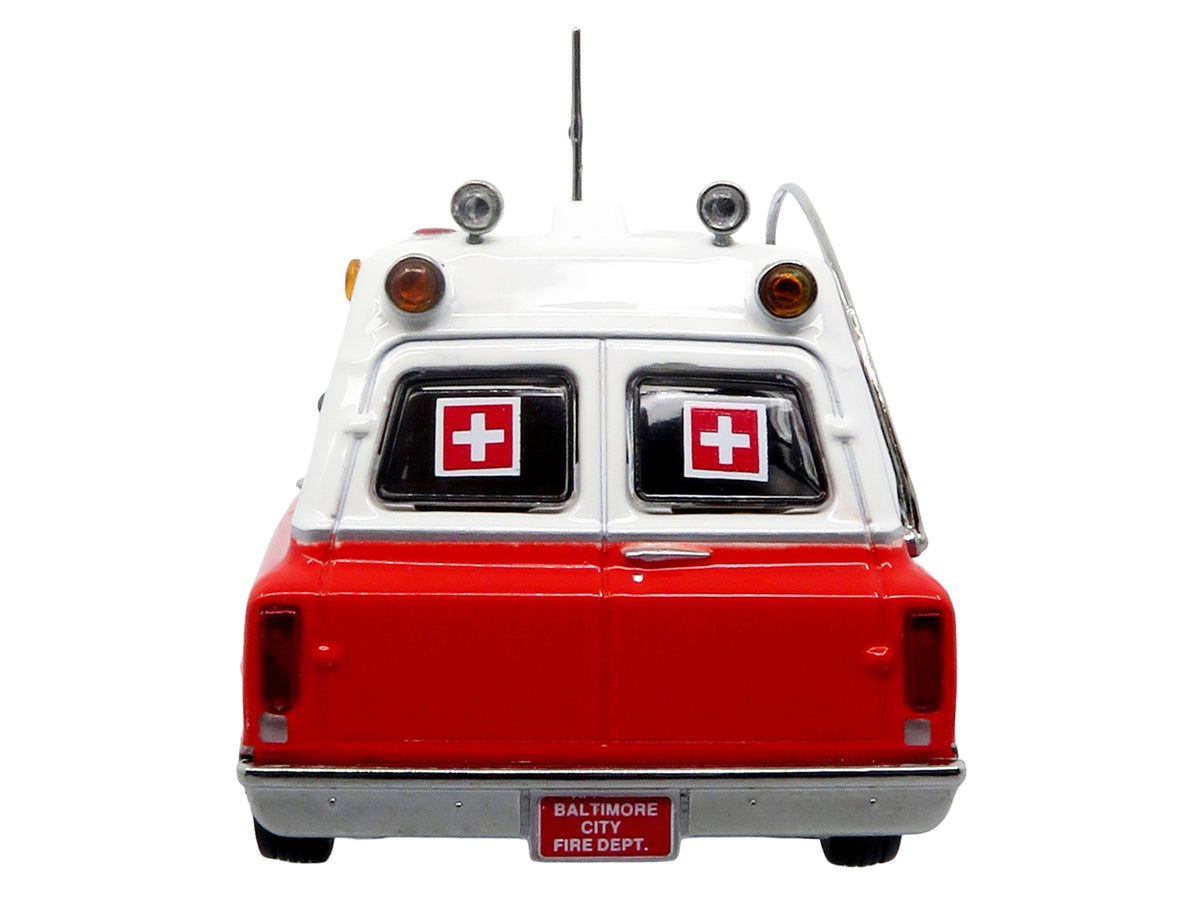 1969 Chevrolet C-10 Ambulance "Baltimore City Fire Department" White and Red "5 Alarm" Series Limited Edition 1/50 Diecast Model