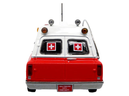 1969 Chevrolet C-10 Ambulance "Baltimore City Fire Department" White and Red "5 Alarm" Series Limited Edition 1/50 Diecast Model