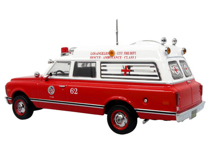 1969 Chevrolet C-10 Ambulance "Los Angeles City Fire Department" Red and White "5 Alarm" Series Limited Edition 1/50 Diecast Model