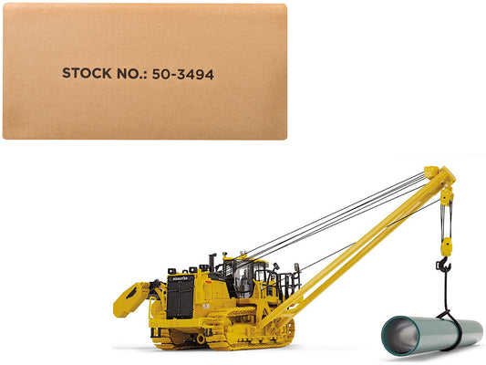 Komatsu D155CX-8 With K170 Pipelayer Yellow with Accessories 1/50 Diecast Model