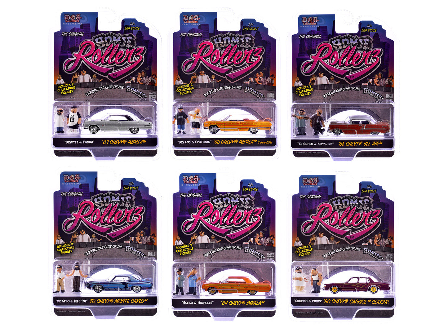 "Homie Rollerz" 2025 Series 1 Set of 6 Pieces Diecast Model Cars