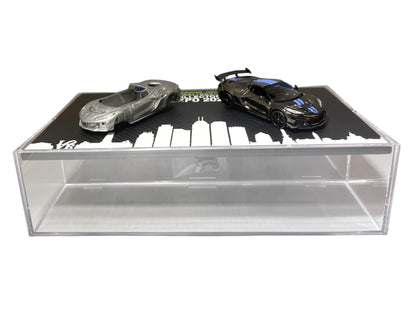 2025 Chevrolet Corvette C8 ZR1 Black with Blue Stripes with Raw Casting Dual Pack "2025 Greenlight Waltersons Collector's Expo Exclusive" 1/64 Diecast Model Car