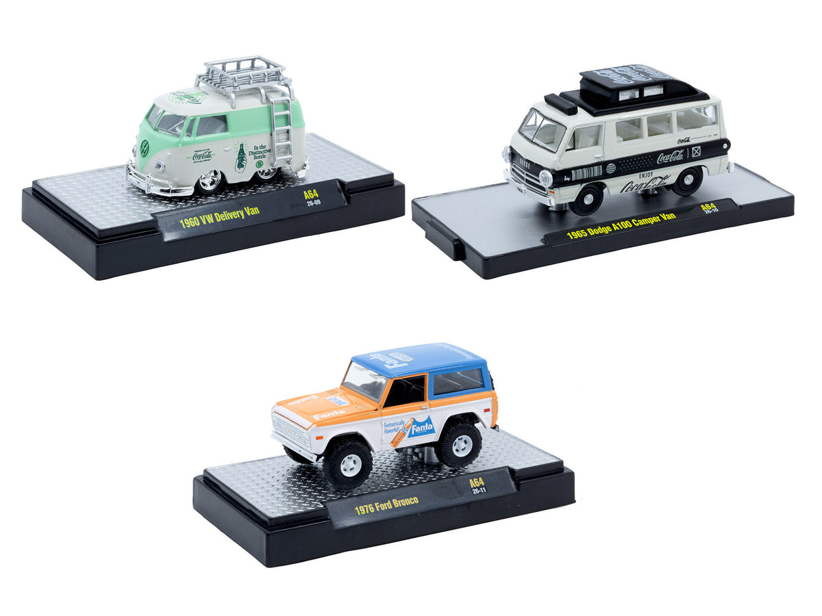 "Sodas" Set of 3 pieces Release 64 Limited Edition to 5400 pieces Worldwide 1/64 Diecast Model Cars