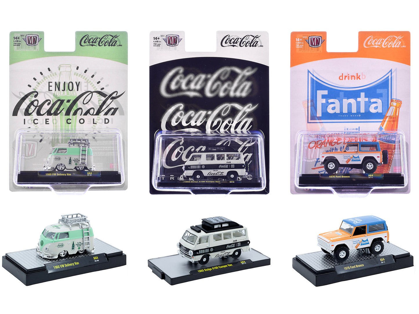 "Sodas" Set of 3 pieces Release 64 Limited Edition to 5400 pieces Worldwide 1/64 Diecast Model Cars