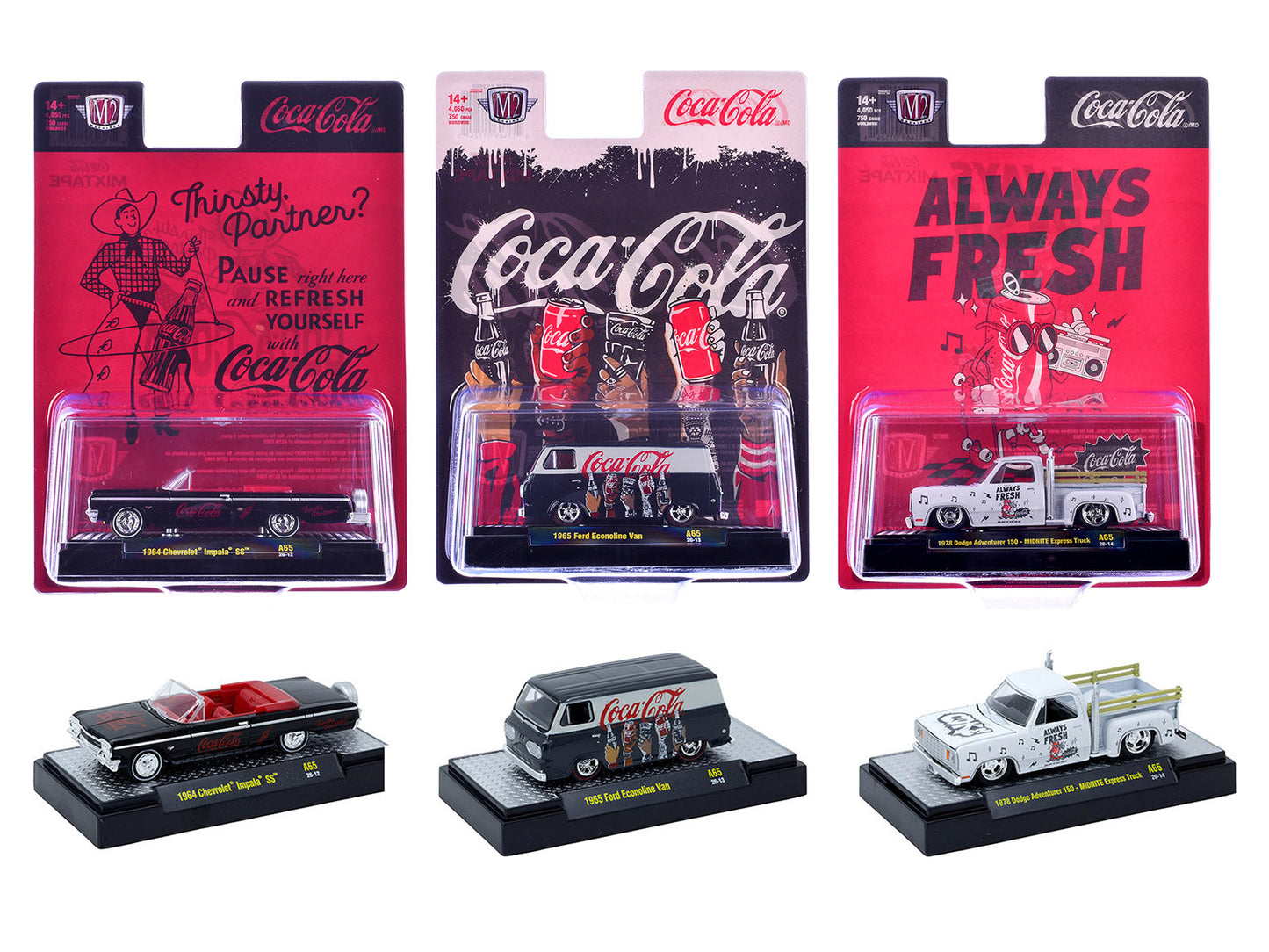 "Coca-Cola" Set of 3 pieces Release 65 Limited Edition to 4800 pieces Worldwide 1/64 Diecast Models