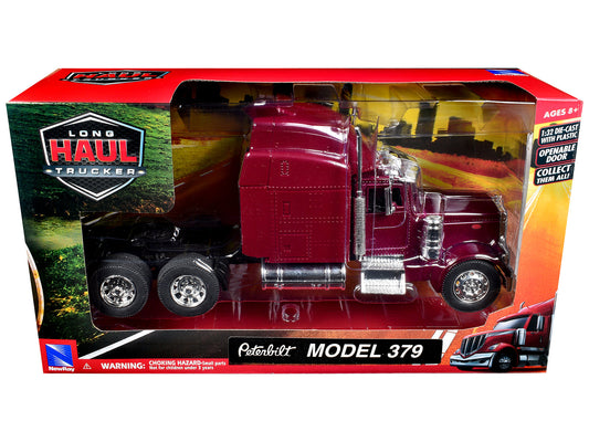 Peterbilt 379 Truck Tractor Burgundy Metallic "Long Haul Trucker" Series 1/32  Diecast Model