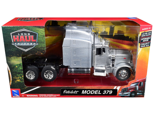 Peterbilt 379 Truck Tractor Silver Metallic "Long Haul Trucker" 1/32 Diecast Model