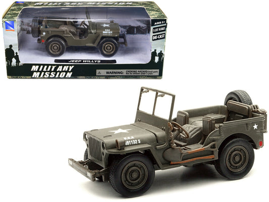 Jeep Willys U.S.A. Army Green 1/32 Diecast Model Car