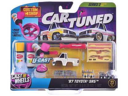 1987 Toyota SR5 Pickup Truck White and 1993 Toyota Supra Blue "Custom Shop" 2 Car Set Diecast Model Cars