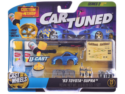 1987 Toyota SR5 Pickup Truck White and 1993 Toyota Supra Blue "Custom Shop" 2 Car Set Diecast Model Cars