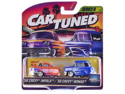 "Kustoms" Double Pack Series 8 Set of 4 Cars Diecast Model Cars