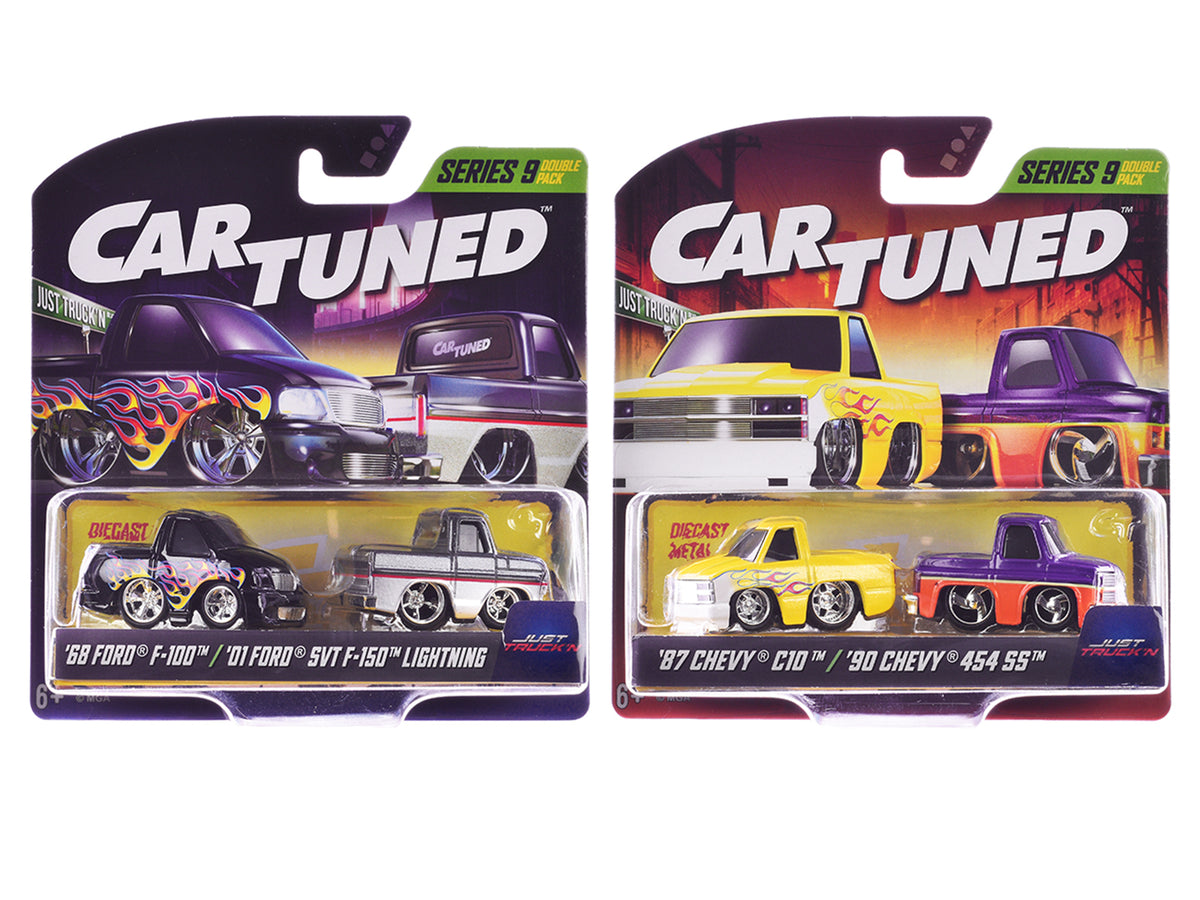 "Just Truck'n" Double Pack Series 9 Set of 4 Cars Diecast Model Cars