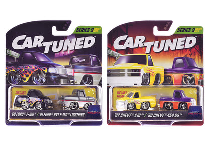 "Just Truck'n" Double Pack Series 9 Set of 4 Cars Diecast Model Cars