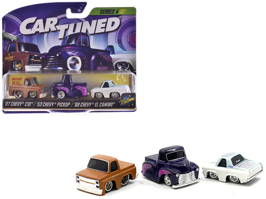 "Kustoms" Series 4 Chevrolet Triple Pack Set of 3 Cars Diecast Model Cars