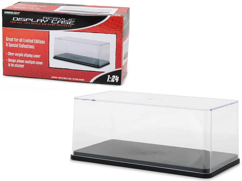 Collectible Display Show Case with Black Plastic Base for 1/24 Scale Models