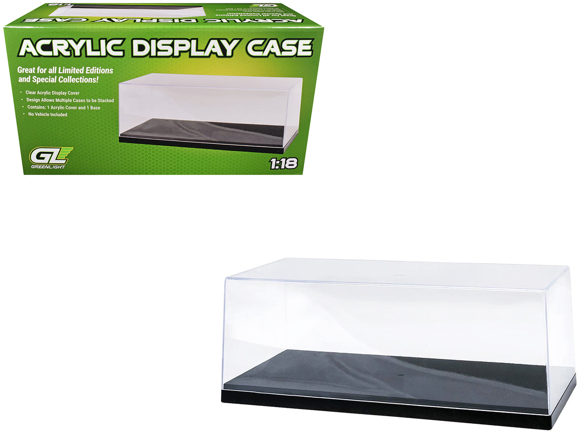 Acrylic Display Case for 1/18-1/24 Scale Model Cars with Black Plastic Base (Replaces Greenlight 55020)