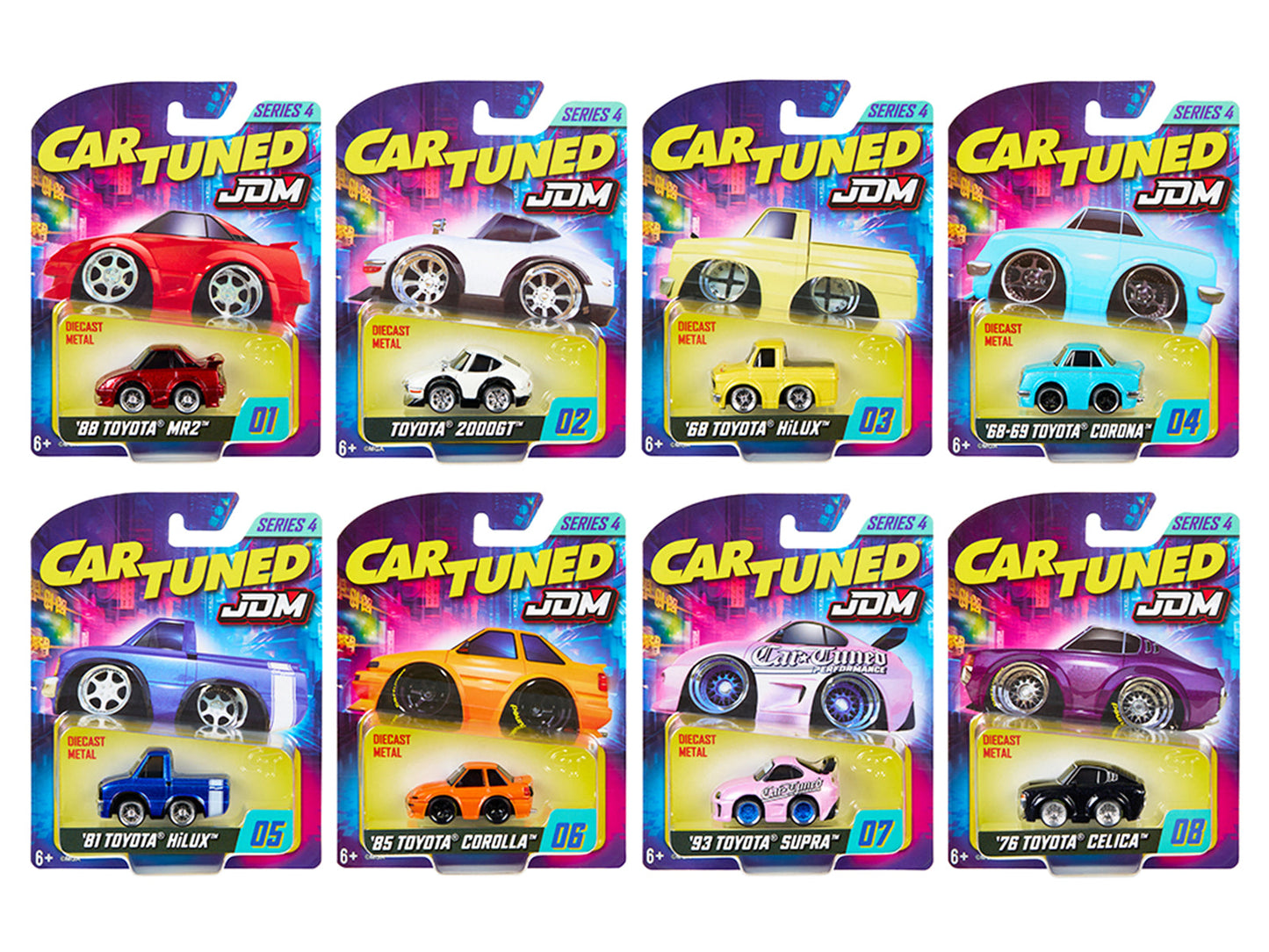 JDM Tuners Series 4 Set of 8 Pieces Diecast Model Cars