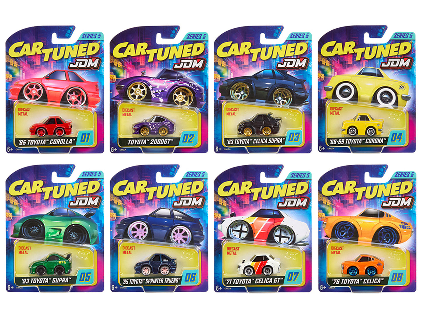 JDM Tuners Series 5 Set of 8 Pieces Diecast Model Cars