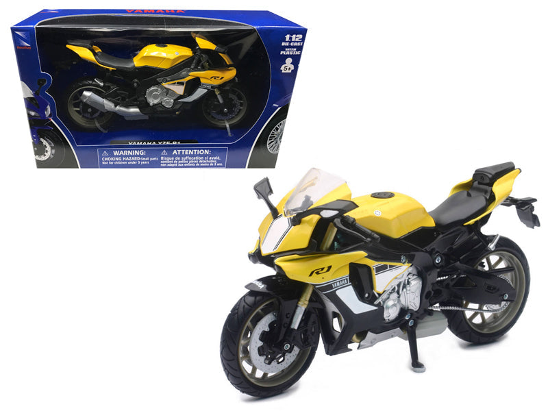 2016 Yamaha YZF-R1 Yellow Motorcycle Model 1/12