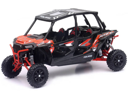 Polaris RZR XP 4 Turbo EPS Sport UTV Spectra Orange with Graphics and Black Top 1/18 Diecast Model