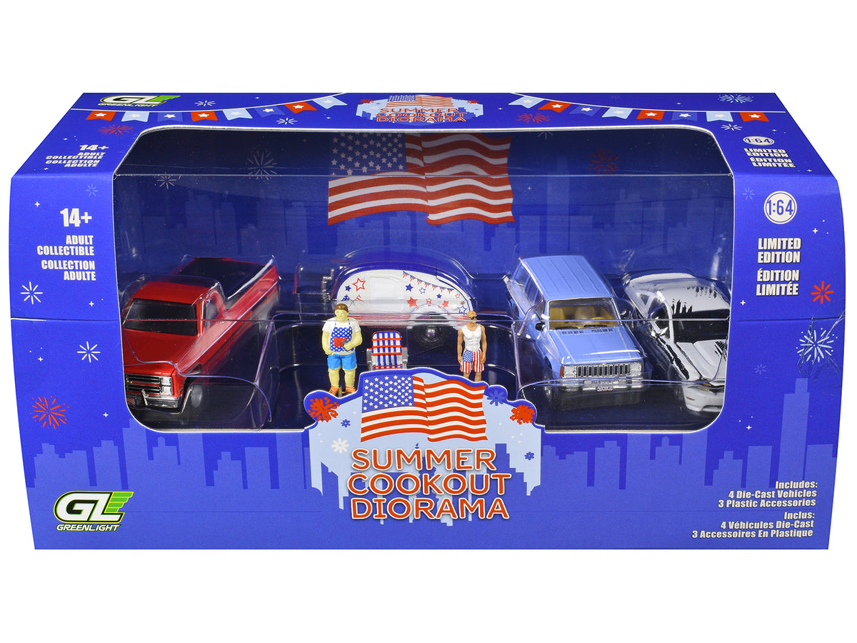 "Summer Cookout Diorama" Set of 7 pieces 1/64 Diecast Model Cars