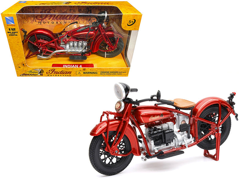 1930 Indian 4 Red 1/12 Diecast Motorcycle Model
