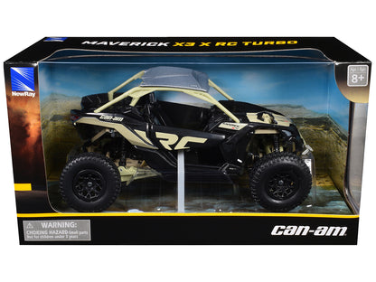 Can-Am Maverick X3 XRC Turbo ATV Tan and Black with Silver Top cast 1/18 Diecast Model