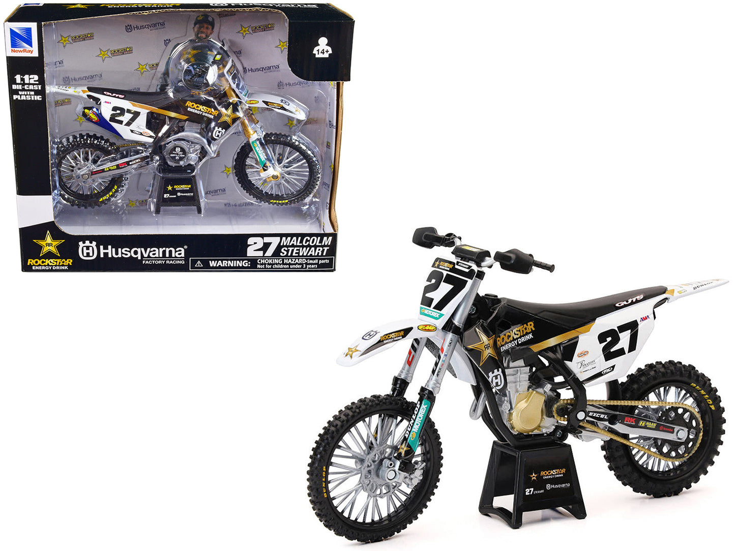 Husqvarna FC450 Motorcycle #27 Malcolm Stewart "Rockstar Energy Drink" 1/12 Diecast Model