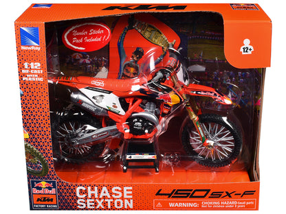 KTM 450 SX-F Motorcycle #4 Chase Sexton "Red Bull KTM Factory Racing" 1/12 Diecast Model