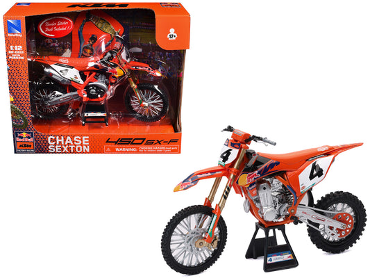 KTM 450 SX-F Motorcycle #4 Chase Sexton "Red Bull KTM Factory Racing" 1/12 Diecast Model